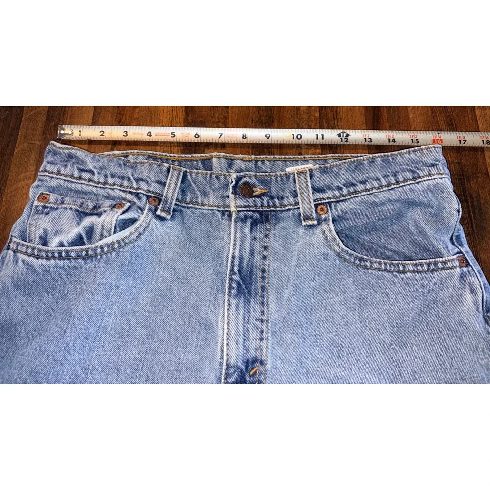 Levis 555 Relaxed Fit Straight Leg Jeans Light Wash Mens 34x32 Vintage Style